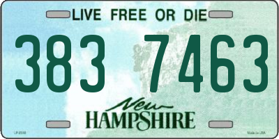 NH license plate 3837463