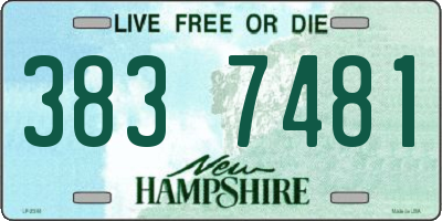 NH license plate 3837481