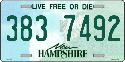 NH license plate 3837492