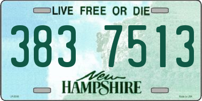 NH license plate 3837513