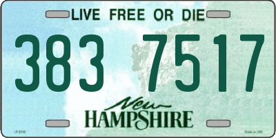 NH license plate 3837517