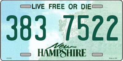 NH license plate 3837522