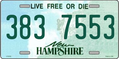 NH license plate 3837553