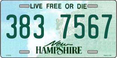 NH license plate 3837567