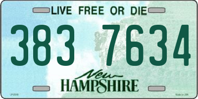 NH license plate 3837634