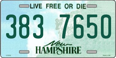 NH license plate 3837650