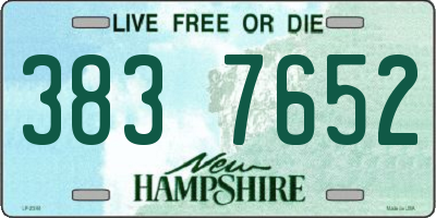 NH license plate 3837652