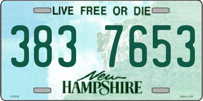 NH license plate 3837653