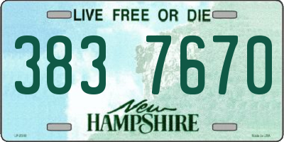 NH license plate 3837670