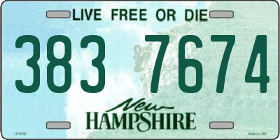 NH license plate 3837674
