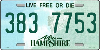 NH license plate 3837753