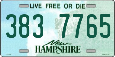 NH license plate 3837765
