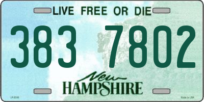 NH license plate 3837802