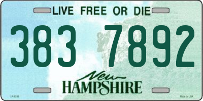 NH license plate 3837892