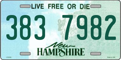 NH license plate 3837982