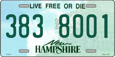 NH license plate 3838001