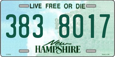 NH license plate 3838017
