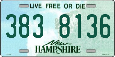 NH license plate 3838136