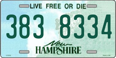 NH license plate 3838334