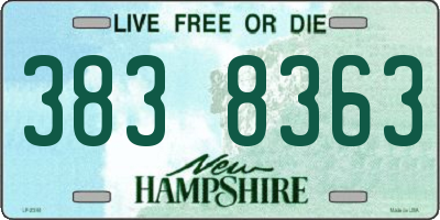 NH license plate 3838363