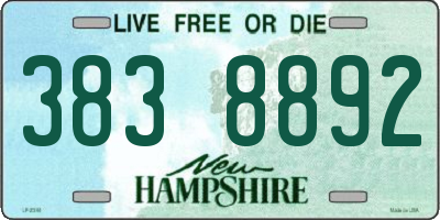 NH license plate 3838892