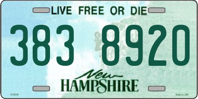 NH license plate 3838920