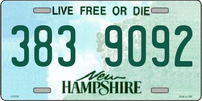 NH license plate 3839092