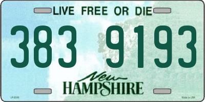 NH license plate 3839193