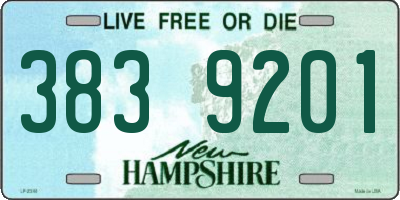 NH license plate 3839201