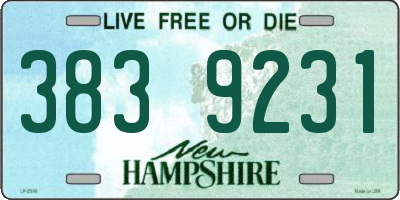 NH license plate 3839231
