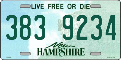 NH license plate 3839234