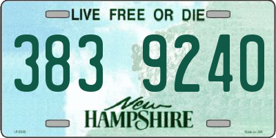 NH license plate 3839240