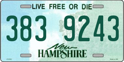 NH license plate 3839243