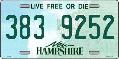NH license plate 3839252