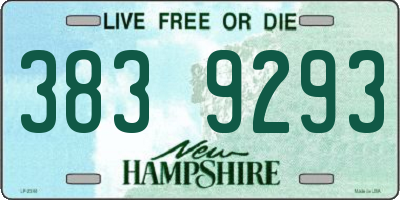 NH license plate 3839293