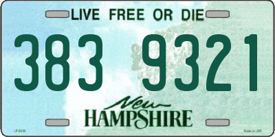 NH license plate 3839321