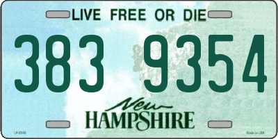 NH license plate 3839354
