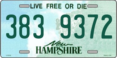 NH license plate 3839372