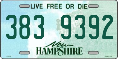 NH license plate 3839392