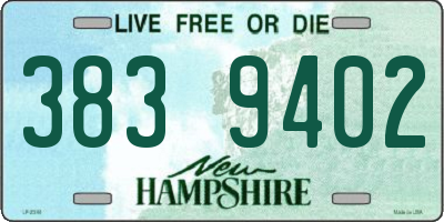 NH license plate 3839402