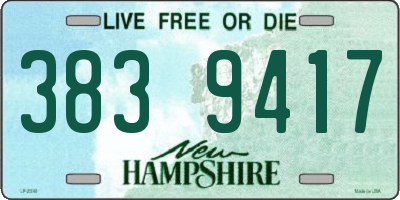 NH license plate 3839417