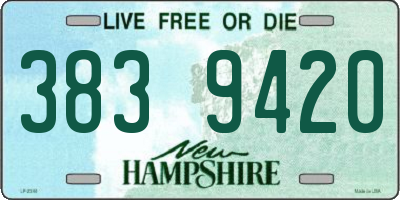 NH license plate 3839420