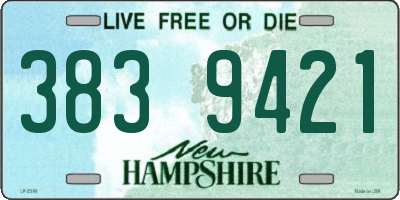NH license plate 3839421