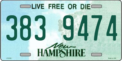 NH license plate 3839474