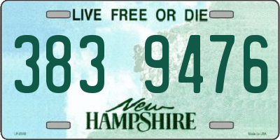 NH license plate 3839476