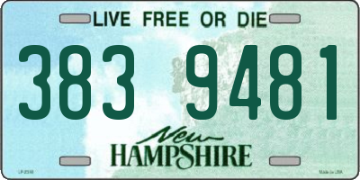 NH license plate 3839481