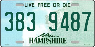 NH license plate 3839487