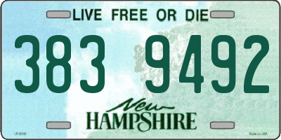 NH license plate 3839492