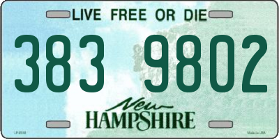 NH license plate 3839802