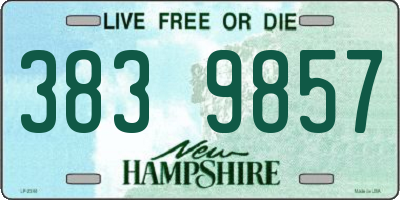 NH license plate 3839857